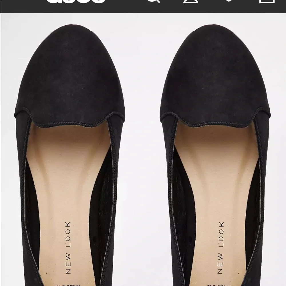 NWT New Look Suede-Look Smoking Slipper Loafers Flats - Women’s 6.5 / 37, Black